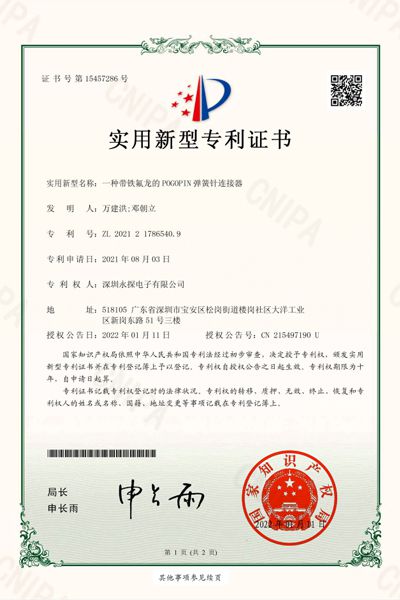 Patent certificate f